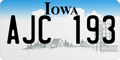IA license plate AJC193