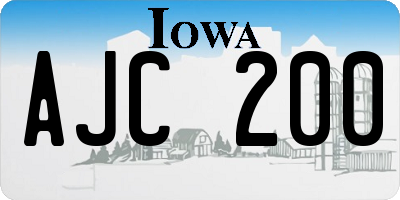 IA license plate AJC200