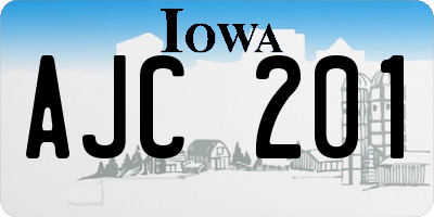 IA license plate AJC201