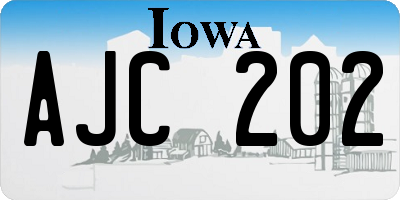 IA license plate AJC202