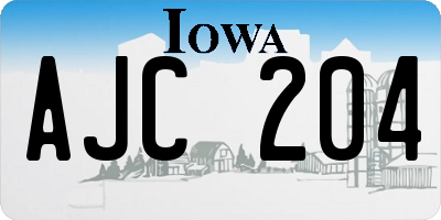 IA license plate AJC204