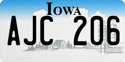 IA license plate AJC206