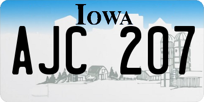 IA license plate AJC207