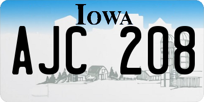 IA license plate AJC208