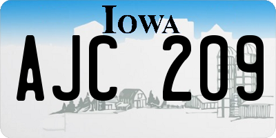 IA license plate AJC209