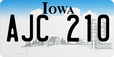 IA license plate AJC210