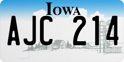 IA license plate AJC214