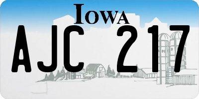 IA license plate AJC217