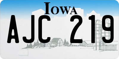 IA license plate AJC219