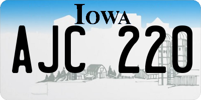 IA license plate AJC220