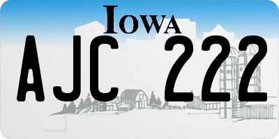 IA license plate AJC222