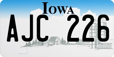 IA license plate AJC226