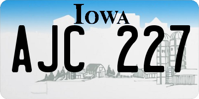 IA license plate AJC227