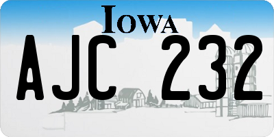 IA license plate AJC232