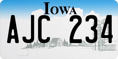IA license plate AJC234
