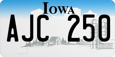 IA license plate AJC250