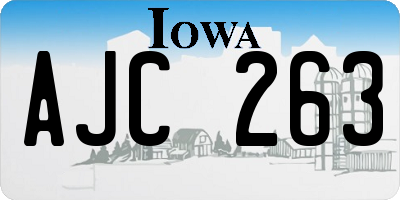 IA license plate AJC263