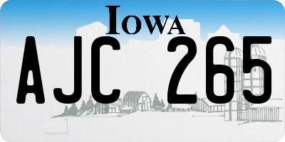 IA license plate AJC265