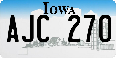 IA license plate AJC270