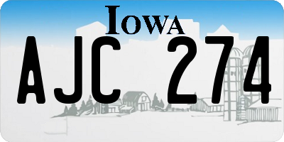 IA license plate AJC274