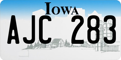 IA license plate AJC283