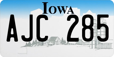 IA license plate AJC285