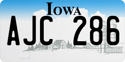 IA license plate AJC286