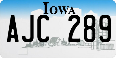 IA license plate AJC289