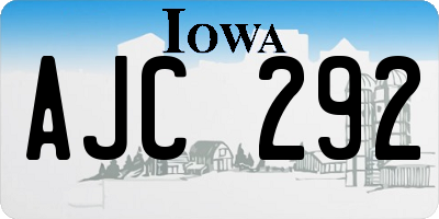 IA license plate AJC292