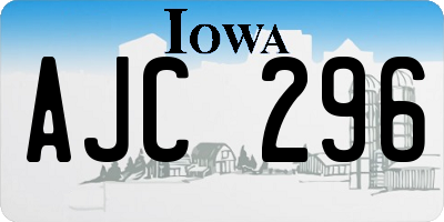 IA license plate AJC296