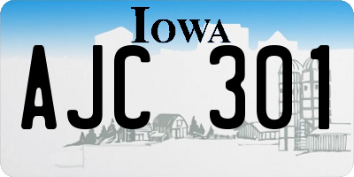 IA license plate AJC301