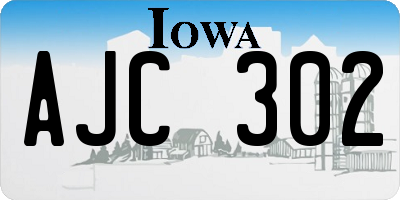 IA license plate AJC302