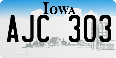 IA license plate AJC303