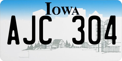 IA license plate AJC304
