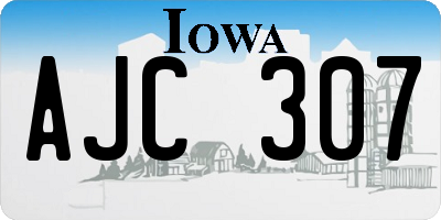 IA license plate AJC307
