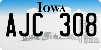 IA license plate AJC308