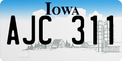IA license plate AJC311