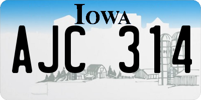IA license plate AJC314