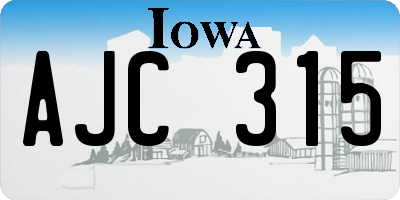 IA license plate AJC315