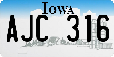 IA license plate AJC316