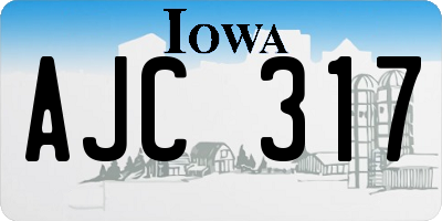 IA license plate AJC317