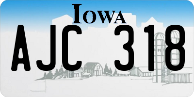 IA license plate AJC318