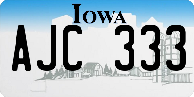 IA license plate AJC333