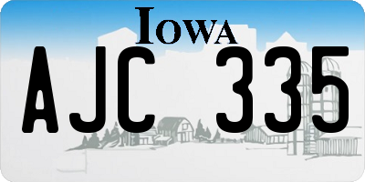 IA license plate AJC335