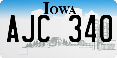 IA license plate AJC340