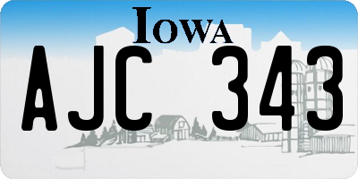 IA license plate AJC343