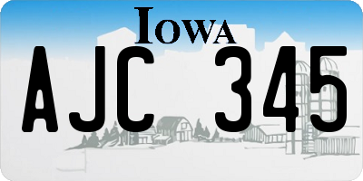 IA license plate AJC345