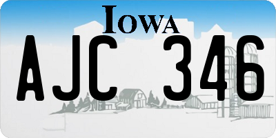 IA license plate AJC346