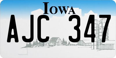 IA license plate AJC347