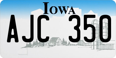 IA license plate AJC350